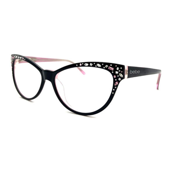 NEW BEBE BB7024 001 BLACK ROSE AUTHENTIC EYEGLASSES 56-15-135,New Products : American Fashion Style Bags On Sale